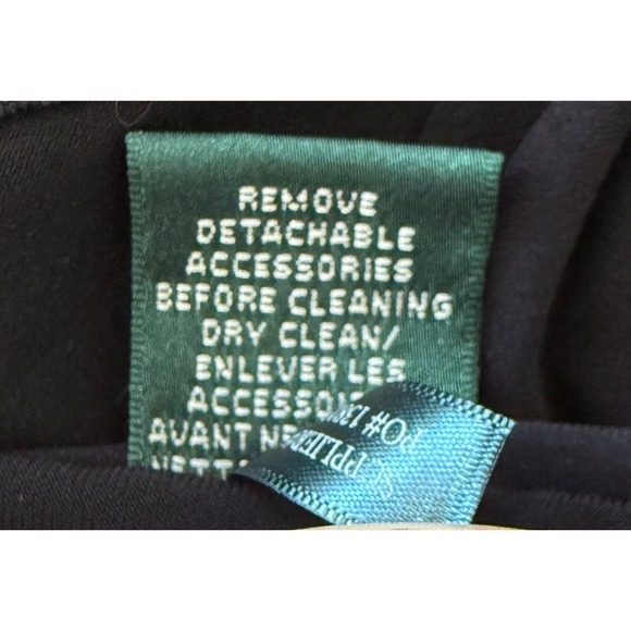 Lauren Ralph Lauren Evening Black Long Sleeve Rhinestone Embellished Wrap Gown 8 - Picture 3 of 11